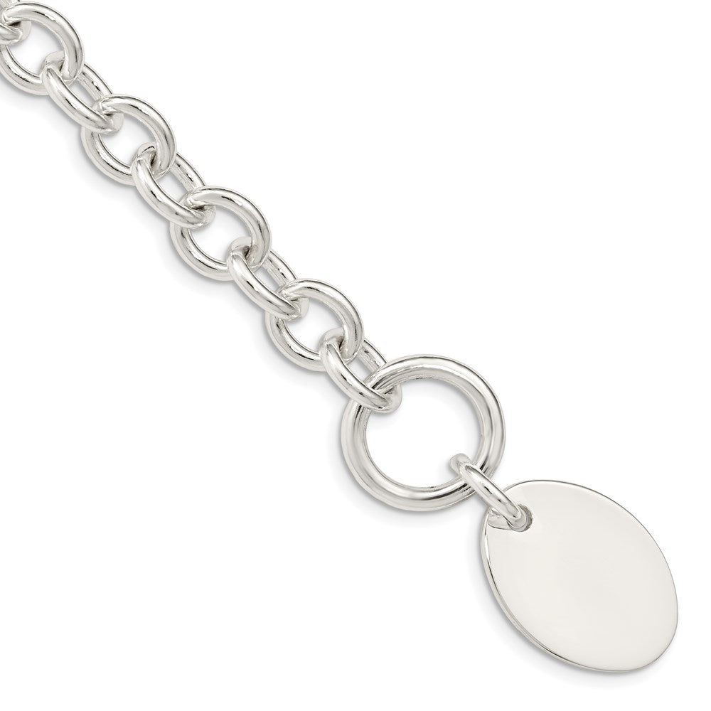 Polished;Engravable;Sterling silver;Toggle