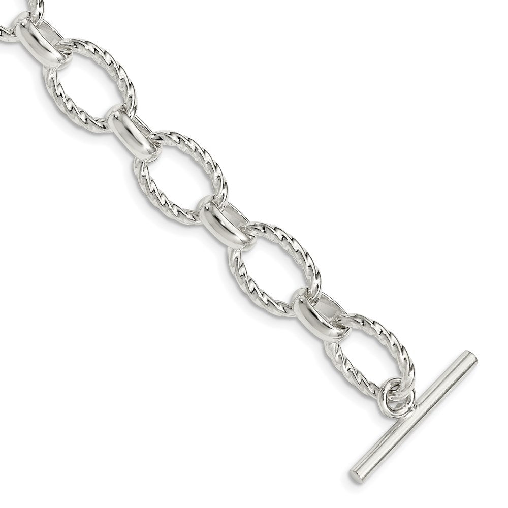 Casted;Polished;Sterling silver;Toggle