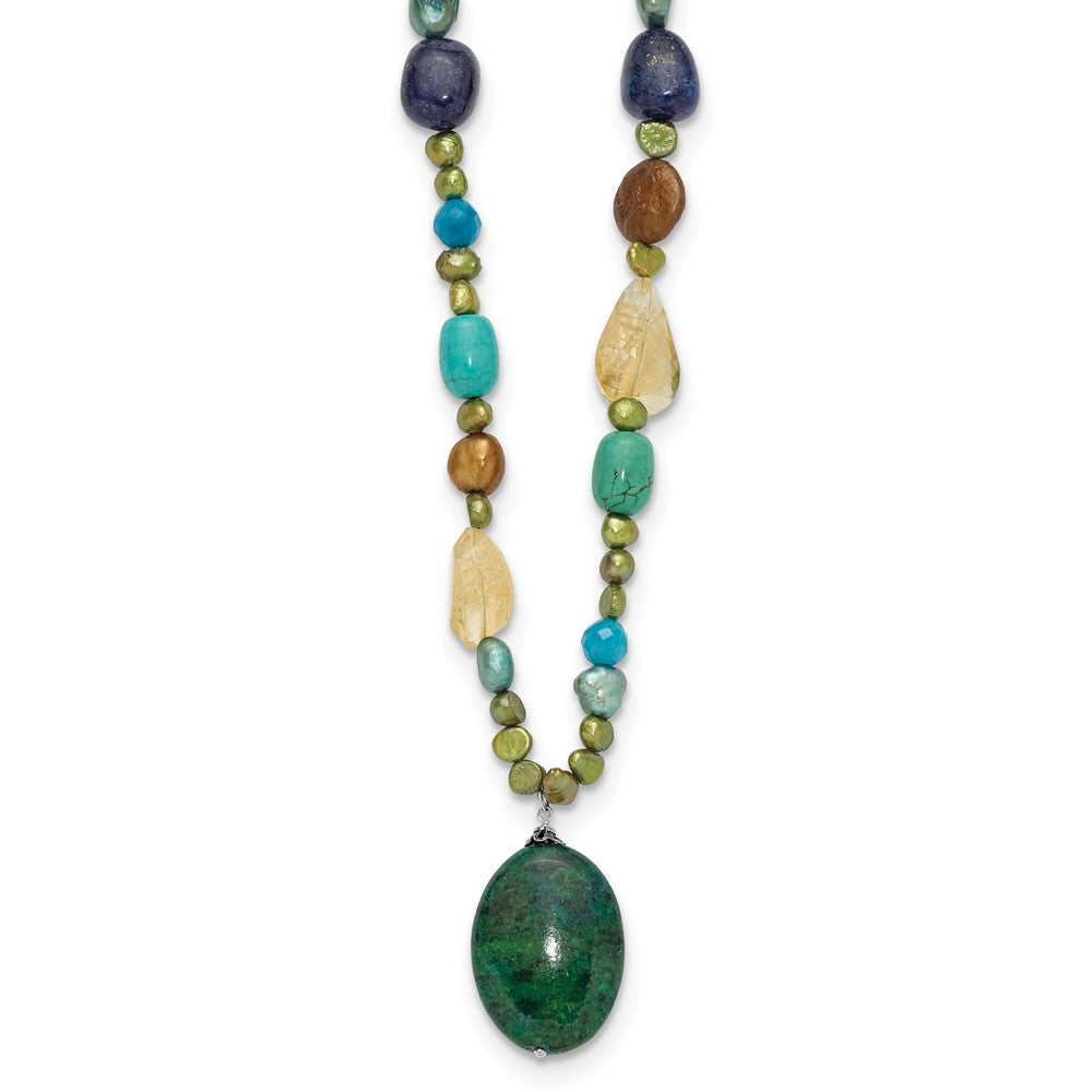 Genuine;Sterling silver;Dyed;Citrine;Freshwater cultured pearl;Jade;Fancy lobster;Agate;Howlite;Chrysocolla