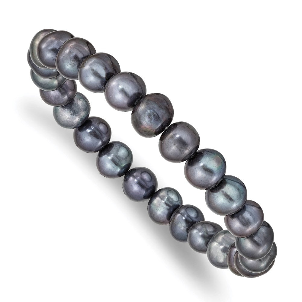 Dyed;Freshwater cultured pearl;Stretch