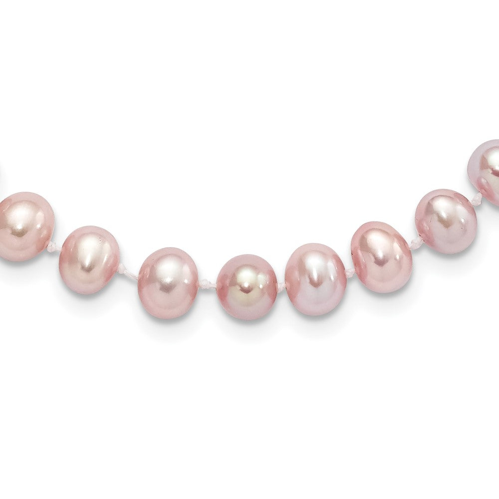 Sterling silver;Freshwater cultured pearl;Pearl clasp;Purple