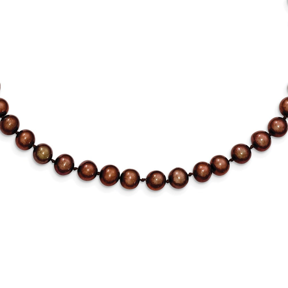 Sterling silver;Freshwater cultured pearl;Pearl clasp