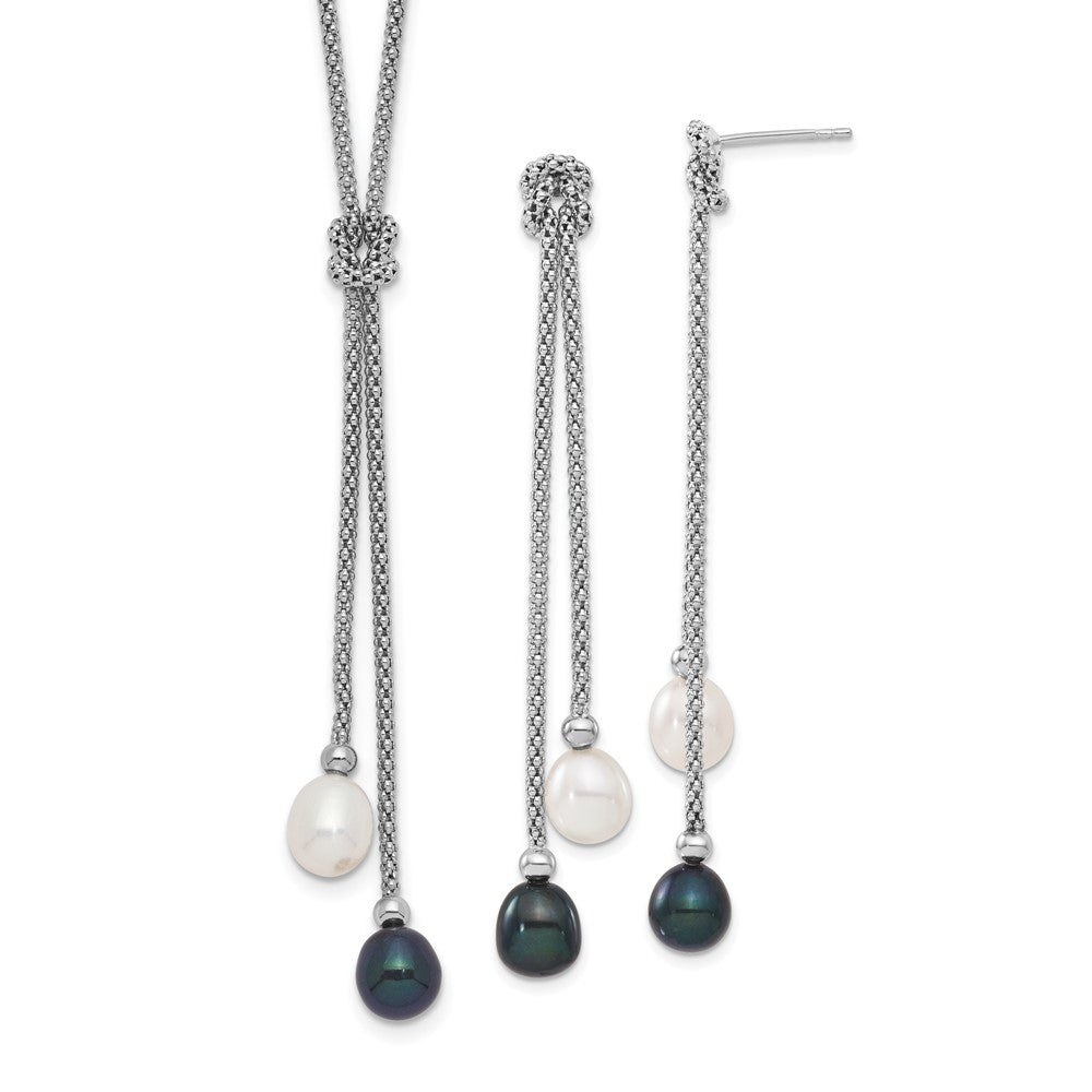 Post;Spring Ring;Sterling silver;Freshwater cultured pearl;Dangle