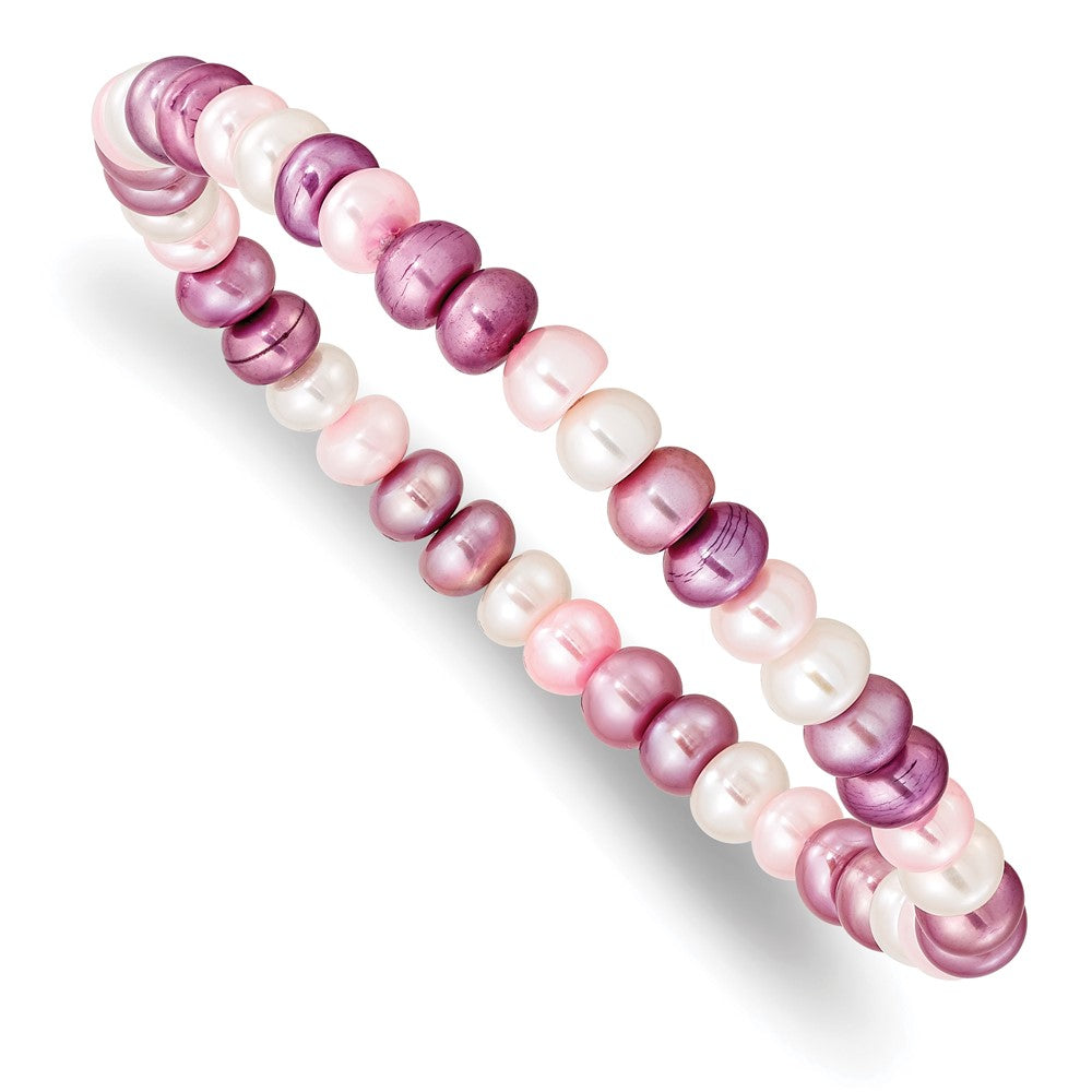 Freshwater cultured pearl;Stretch;Multi-colored