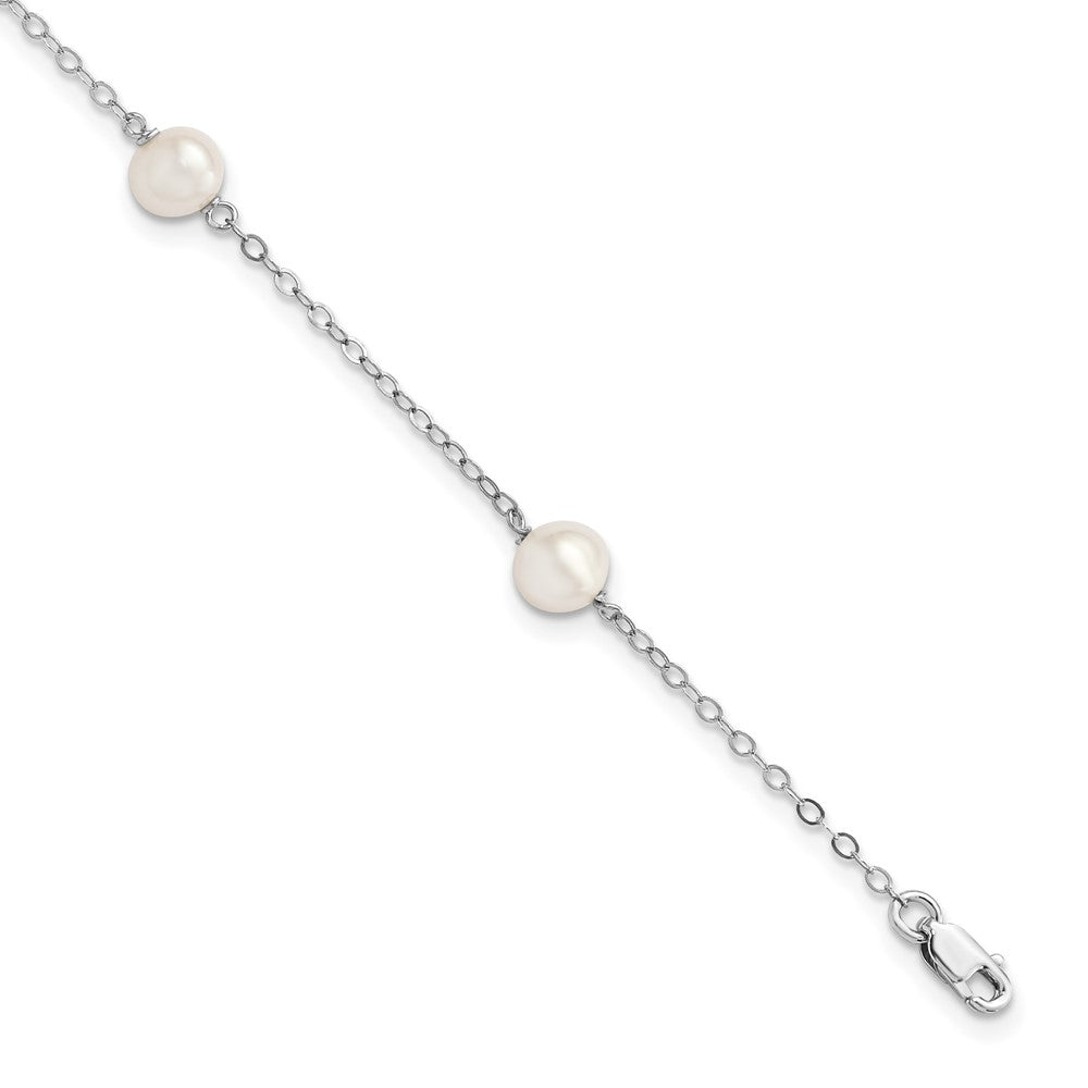 Lobster;Sterling silver;Freshwater cultured pearl;Rhodium-plated