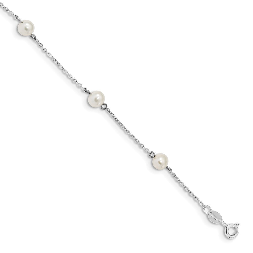 Spring Ring;Sterling silver;Freshwater cultured pearl