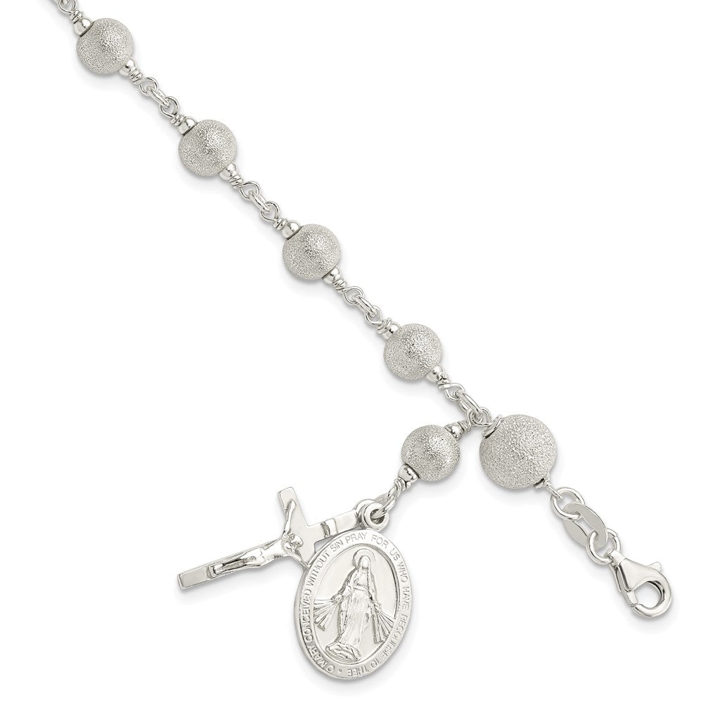 Diamond-cut;Polished;Sterling silver;Fancy lobster;Beaded
