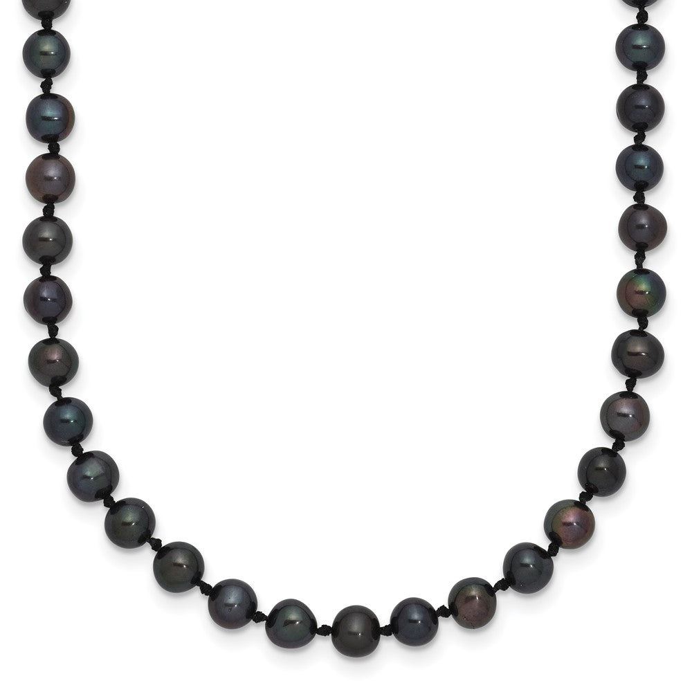 Polished;Sterling silver;Freshwater cultured pearl;Pearl clasp;Black