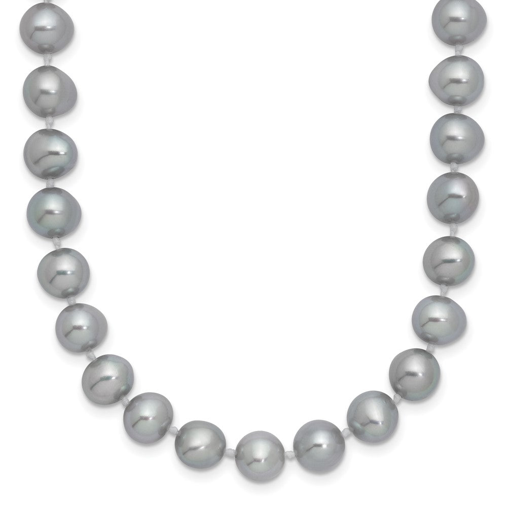 Polished;Sterling silver;Freshwater cultured pearl;Pearl clasp;Grey