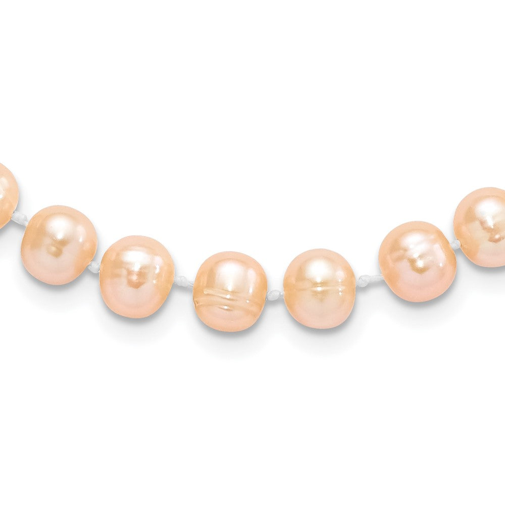 Polished;Sterling silver;Freshwater cultured pearl;Pearl clasp;Pink