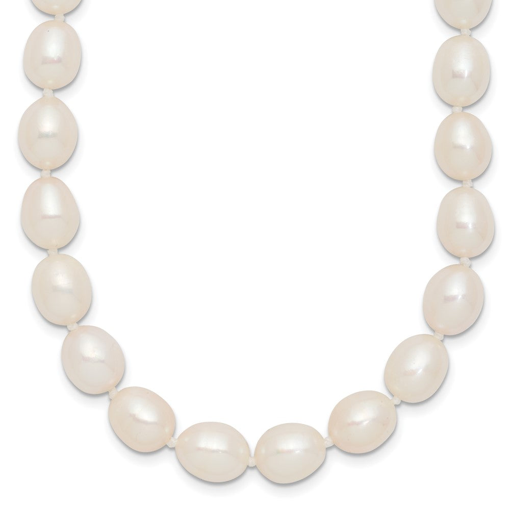 Polished;Sterling silver;Freshwater cultured pearl;Rhodium-plated;Pearl clasp