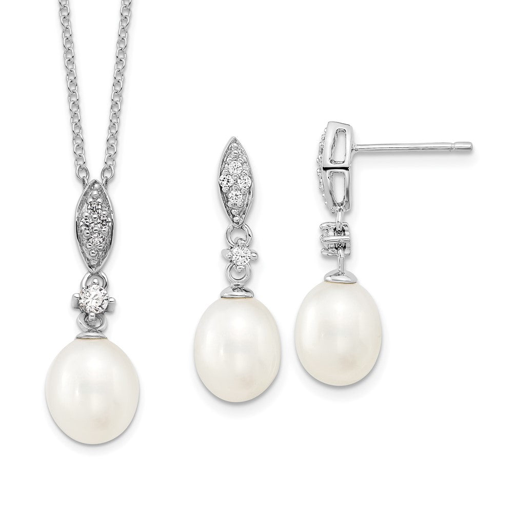 Polished;Post;Lobster;Sterling silver;Freshwater cultured pearl;CZ