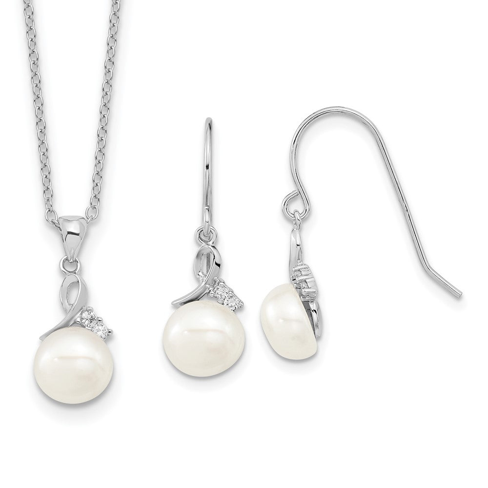 Polished;Lobster;Sterling silver;Freshwater cultured pearl;CZ;Shepherd hook