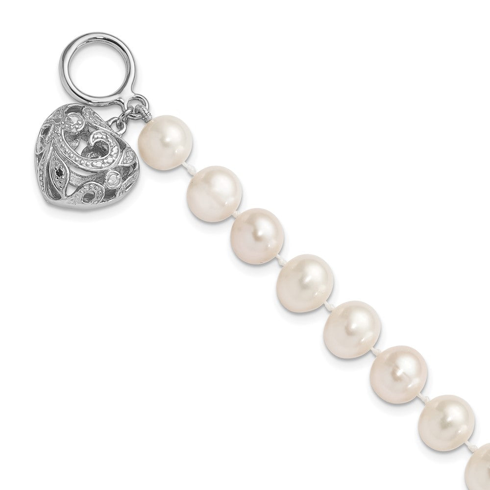 Polished;Sterling silver;Freshwater cultured pearl;Toggle