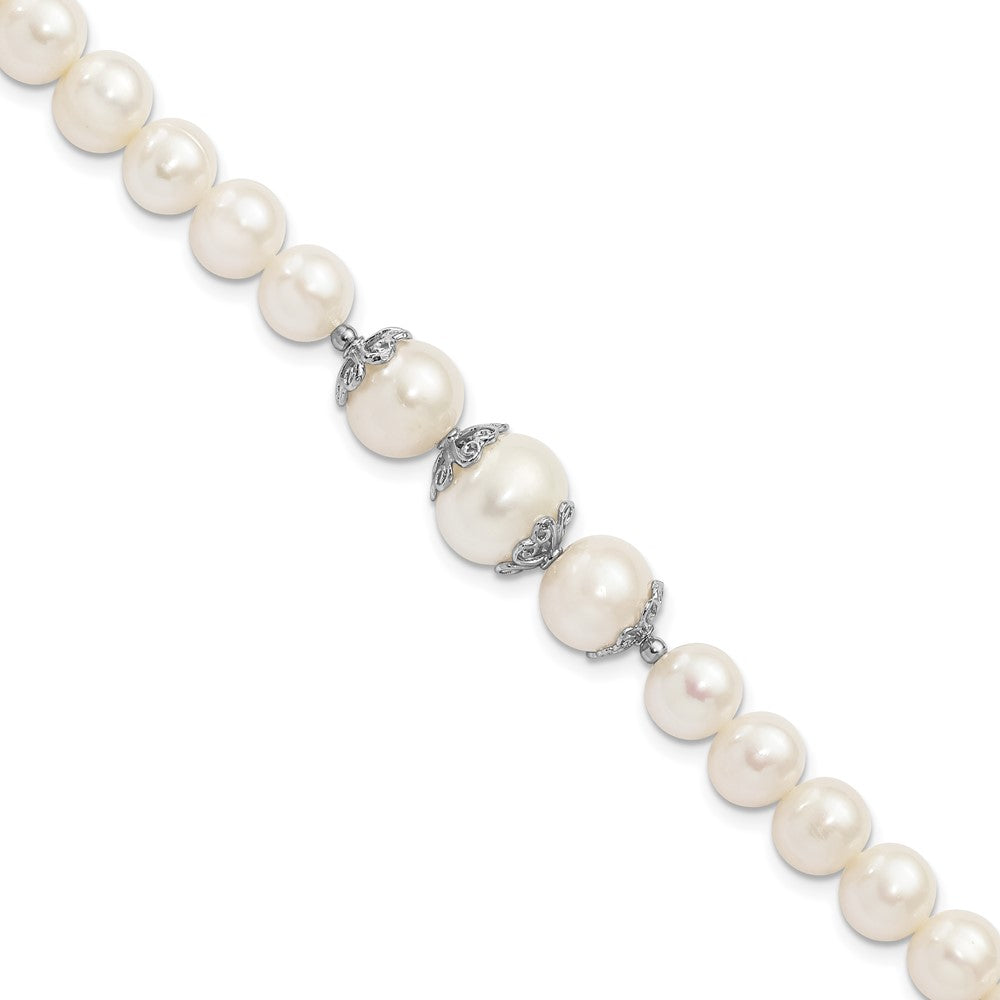 Polished;Sterling silver;Freshwater cultured pearl;Pearl clasp