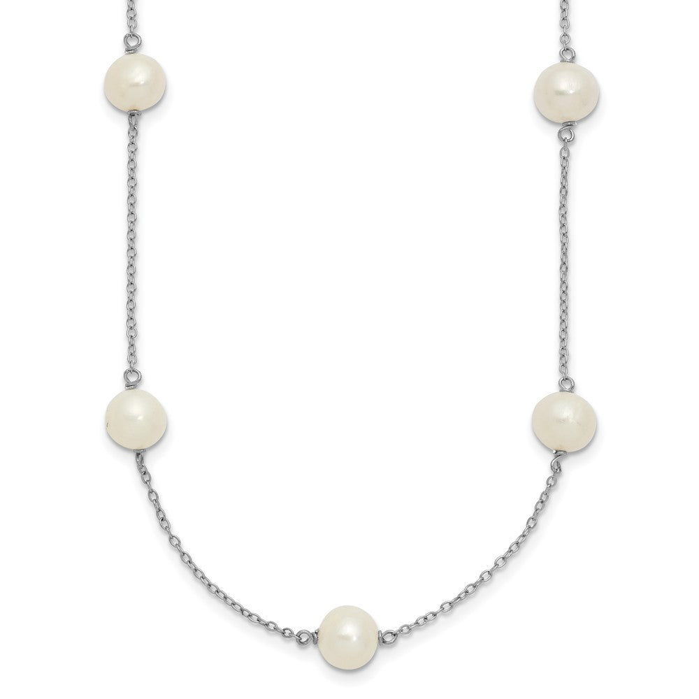 Polished;Spring Ring;Sterling silver;Freshwater cultured pearl