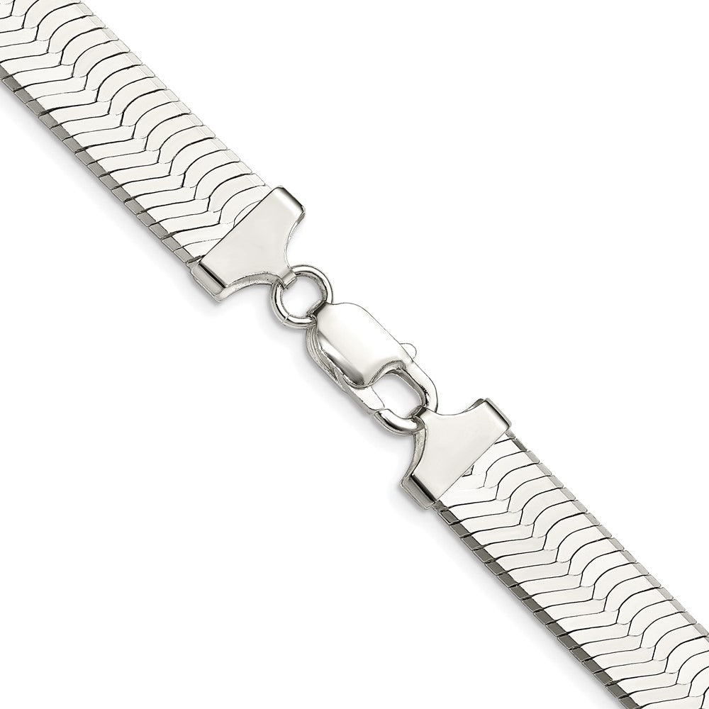 Sterling Silver Rhodium-plated 10.5mm Magic Herringbone Chain