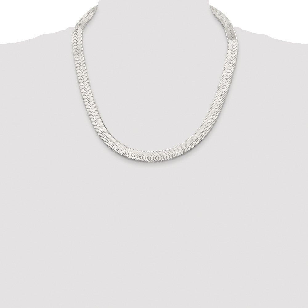 Sterling Silver Rhodium-plated 10.5mm Magic Herringbone Chain