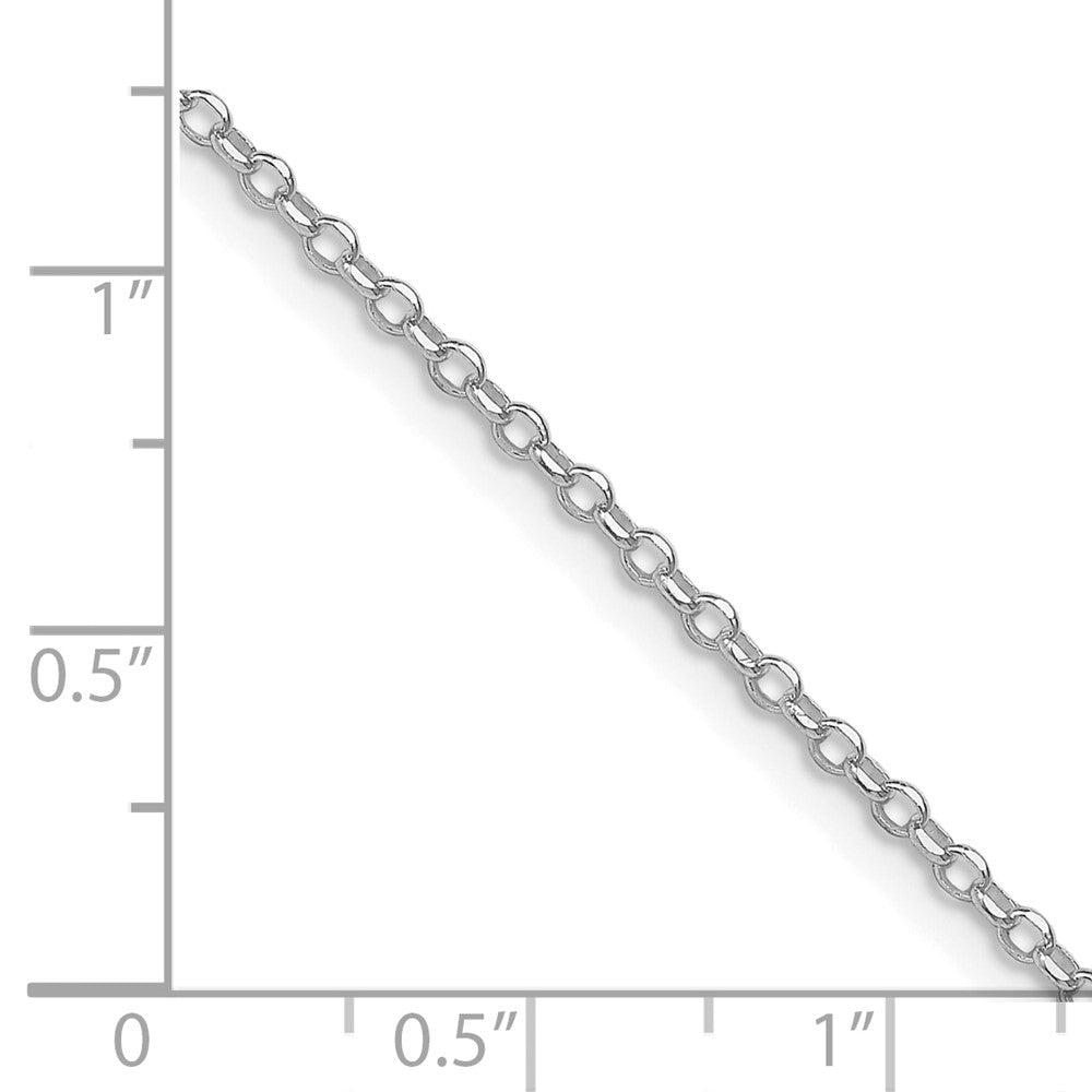 Sterling Silver Rhodium-plated 1.75mm Diamond-cut Cable Chain w/2in ext.