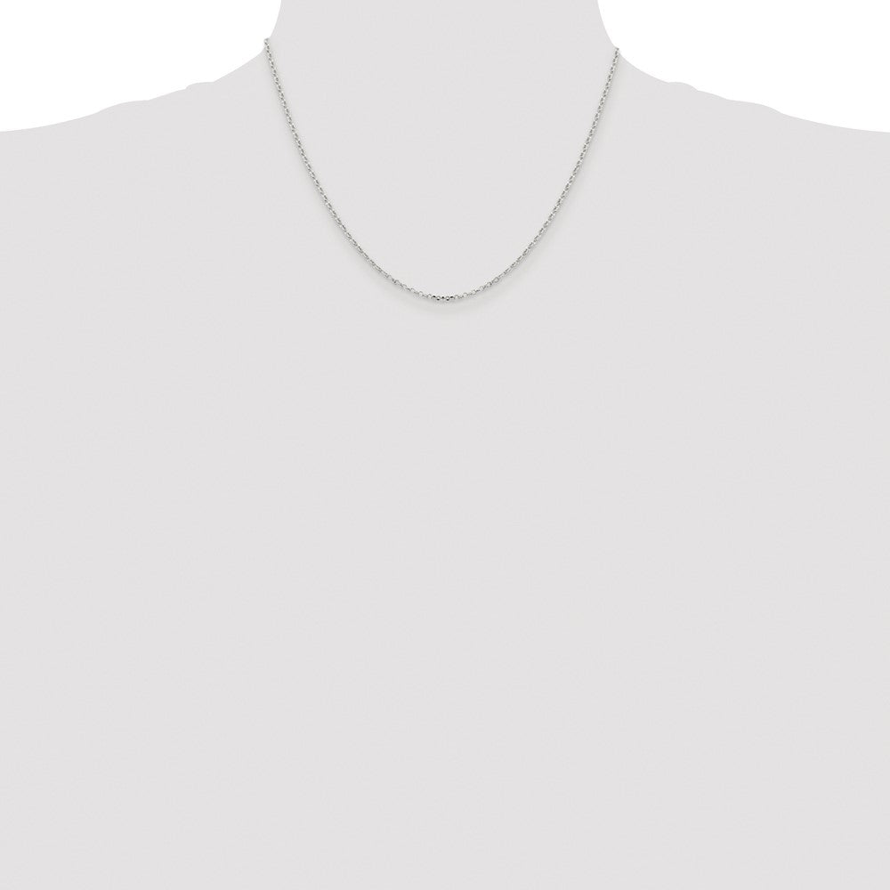 Sterling Silver Rhodium-plated 1.75mm Diamond-cut Cable Chain