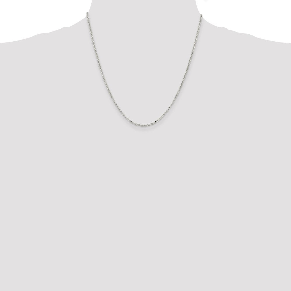 Sterling Silver 2.2mm Diamond-cut Cable Chain