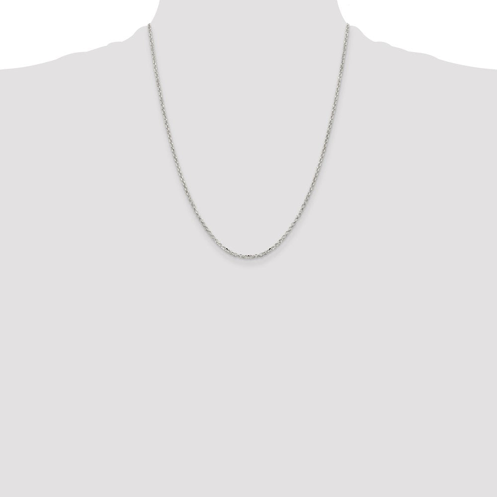 Sterling Silver 2.2mm Diamond-cut Cable Chain