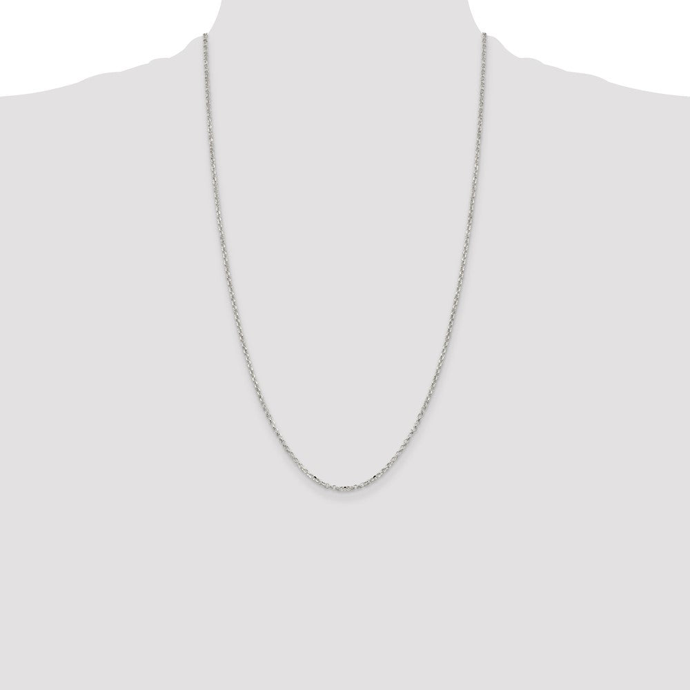 Sterling Silver 2.2mm Diamond-cut Cable Chain