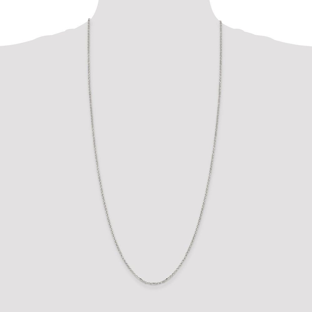 Sterling Silver 2.2mm Diamond-cut Cable Chain