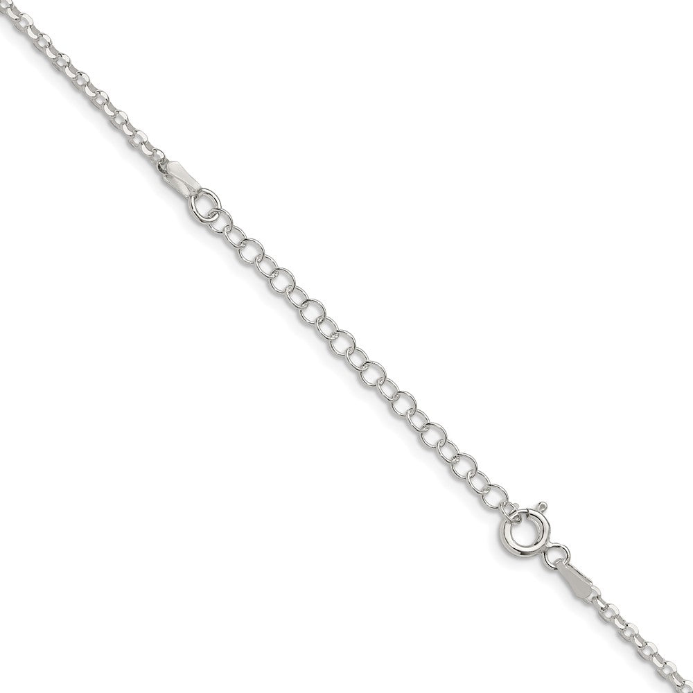 Sterling Silver 2.2mm Diamond-cut Cable Chain w/2in ext.