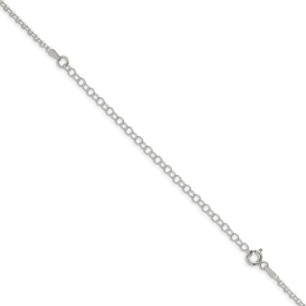 Sterling Silver 2.2mm Diamond-cut Cable Chain w/4in ext.