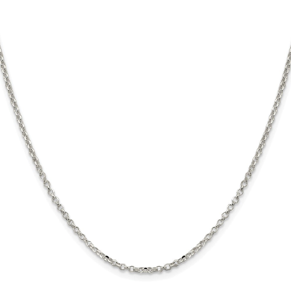 Sterling Silver Rhodium-plated 2.2mm Diamond-cut Cable Chain