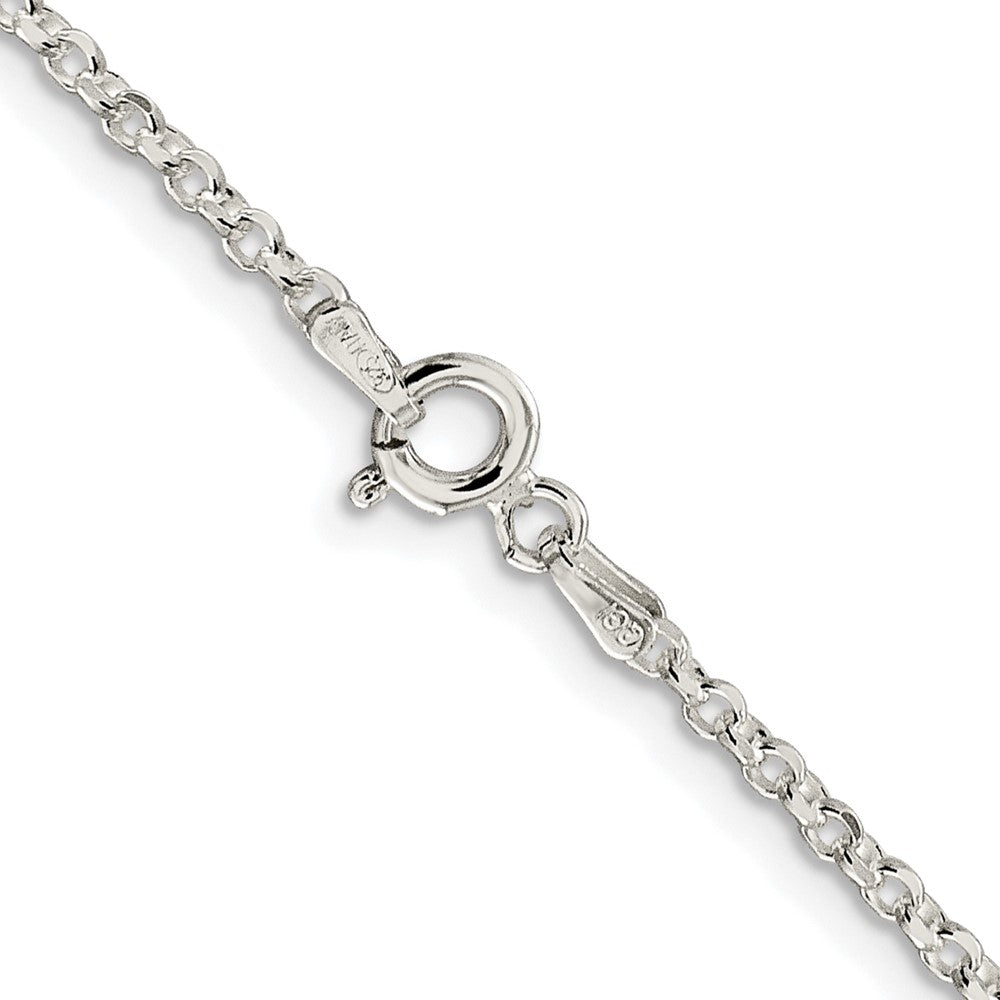 Sterling Silver Rhodium-plated 2.2mm Diamond-cut Cable Chain