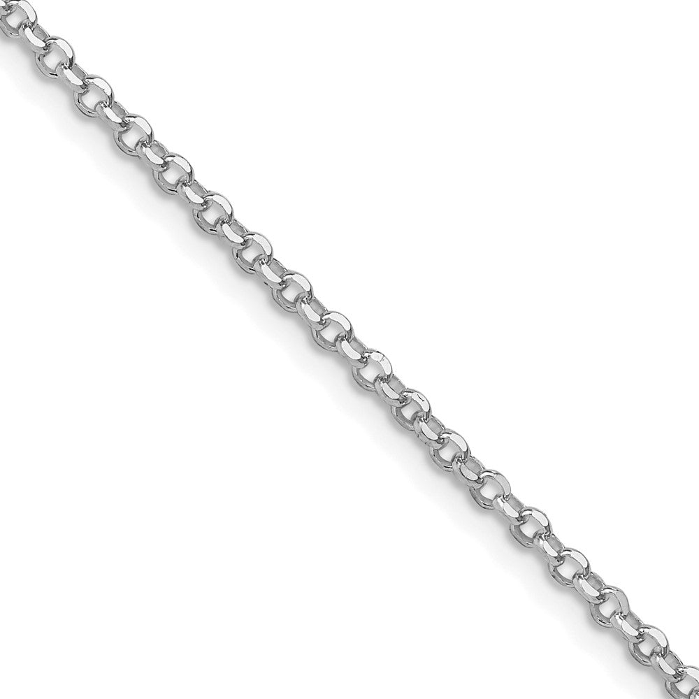 Sterling Silver Rhodium-plated 2.2mm Diamond-cut Cable Chain w/2in ext.