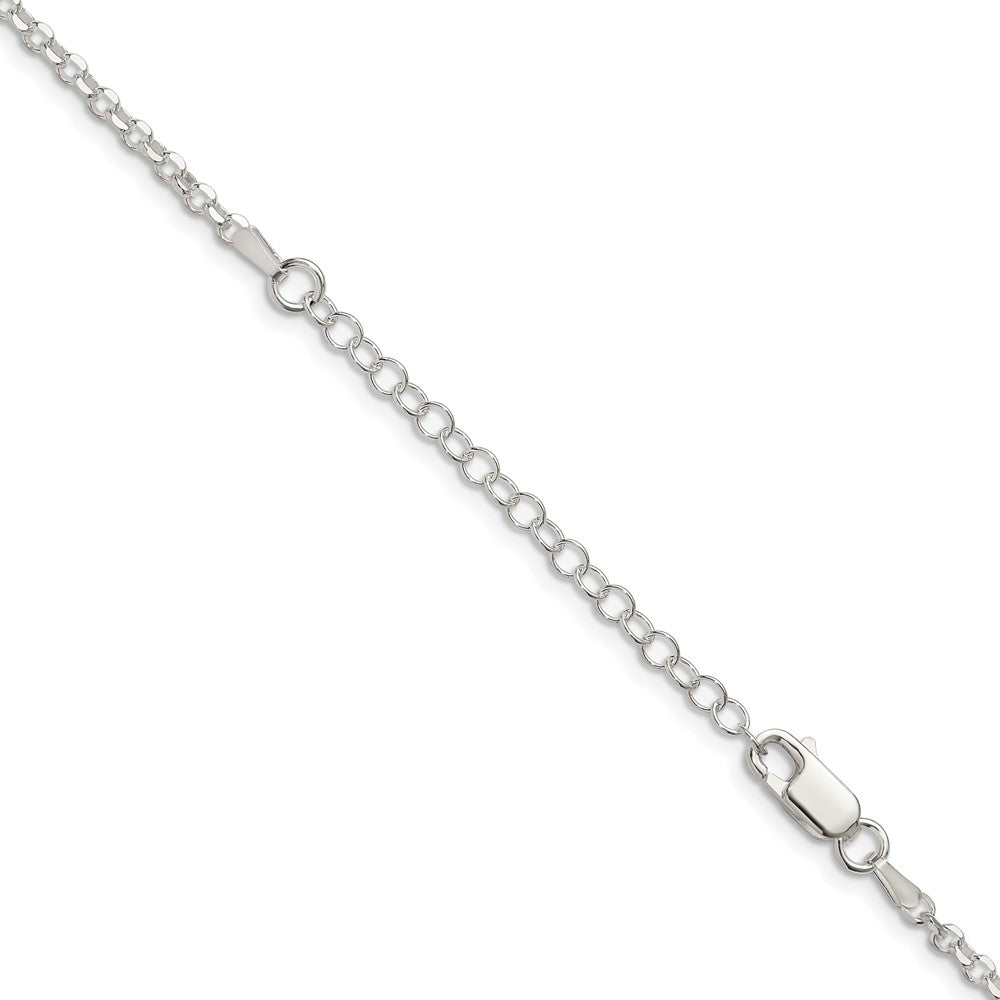 Sterling Silver 2.6mm Diamond-cut Cable Chain w/2in ext.