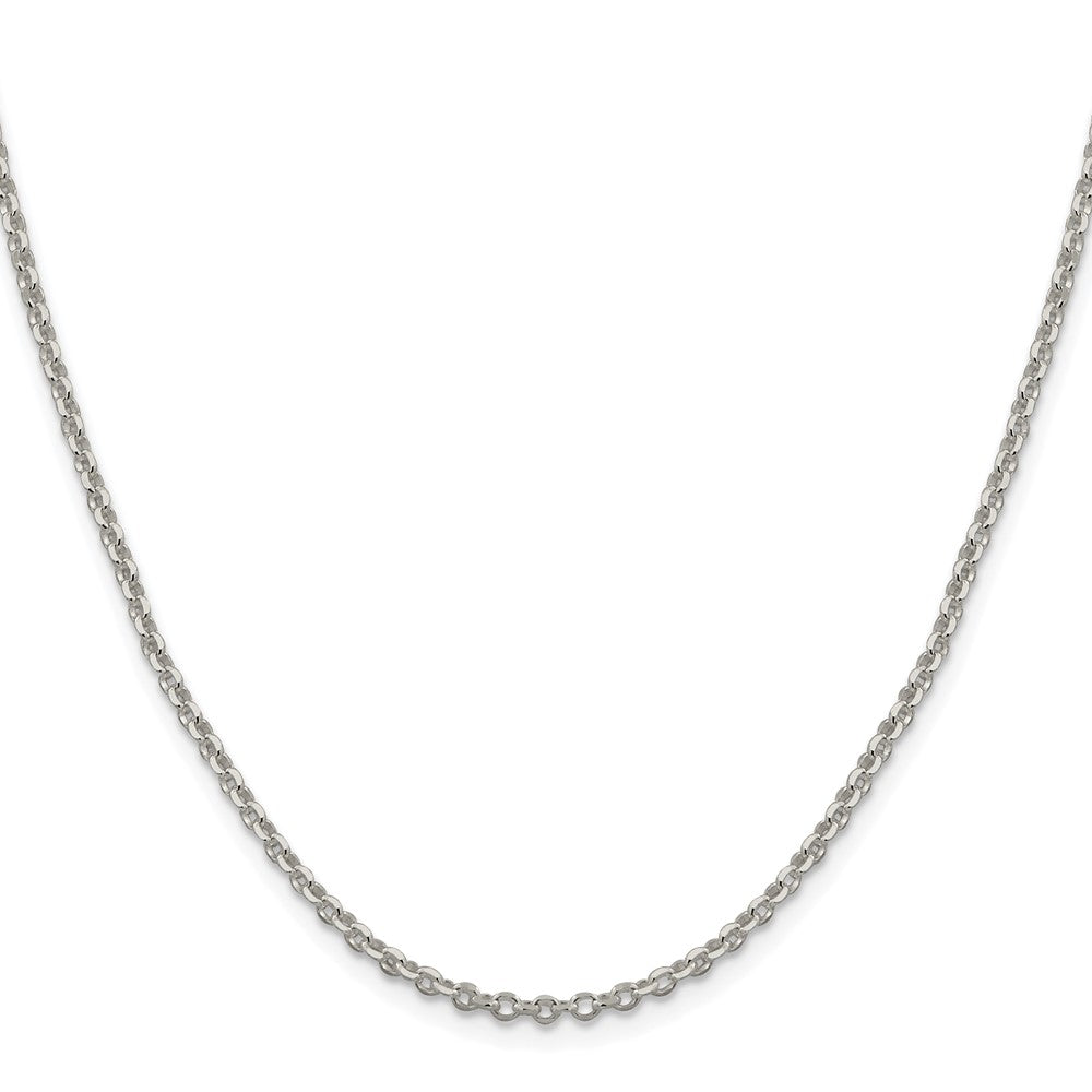 Sterling Silver Rhodium-plated 2.6mm Diamond-cut Cable Chain