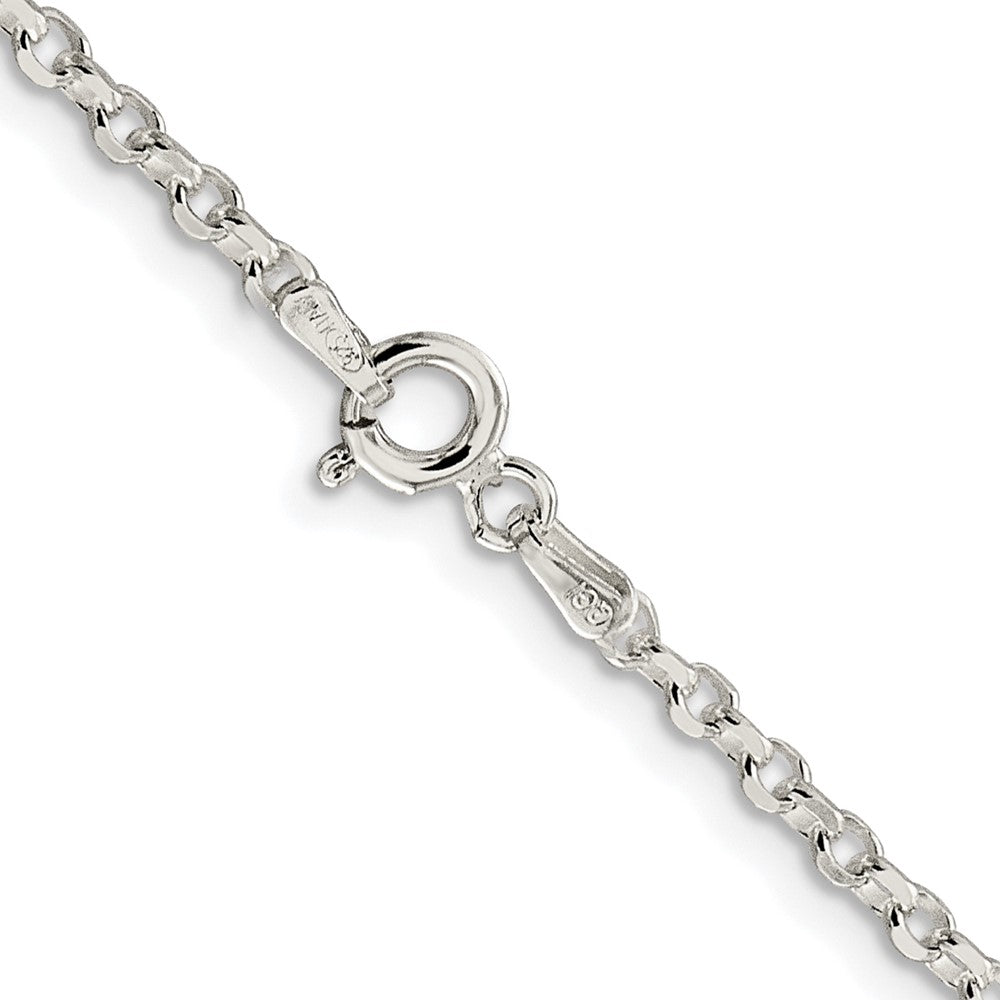 Sterling Silver Rhodium-plated 2.6mm Diamond-cut Cable Chain