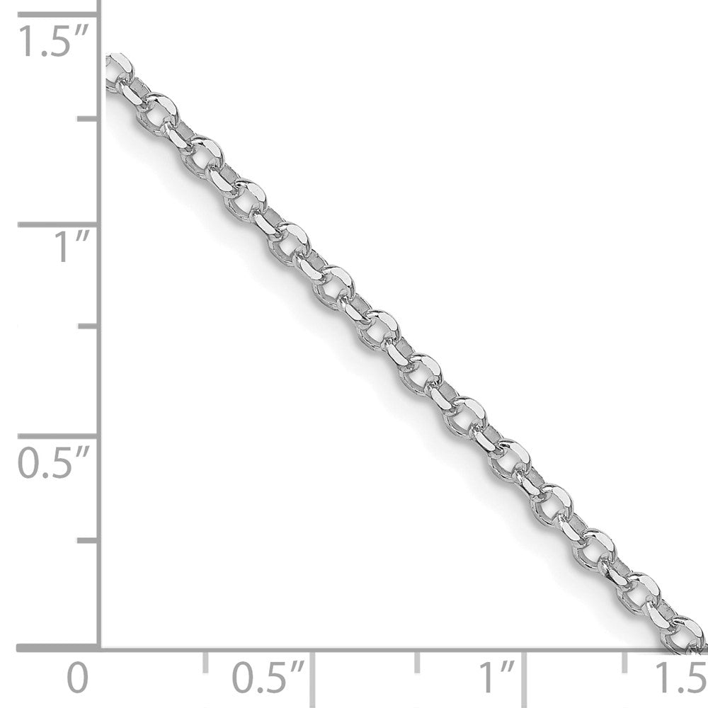 Sterling Silver Rhodium-plated 2.6mm Diamond-cut Cable Chain w/4in ext.