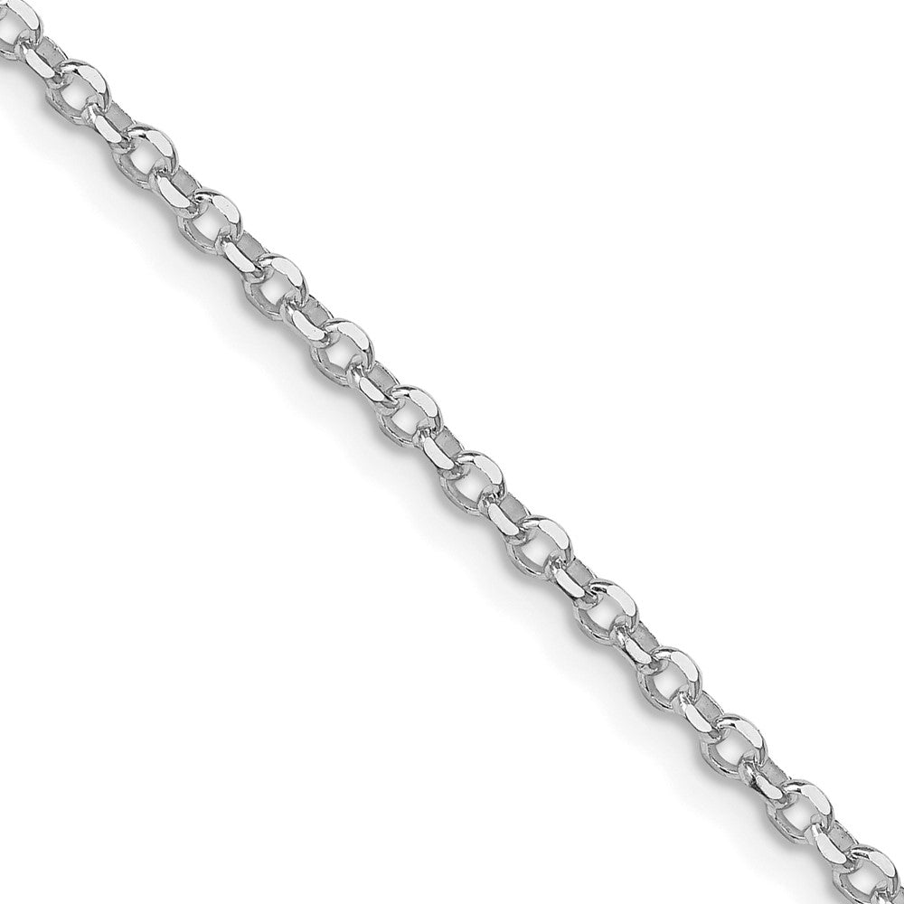 Sterling Silver Rhodium-plated 2.6mm Diamond-cut Cable Chain w/2in ext.