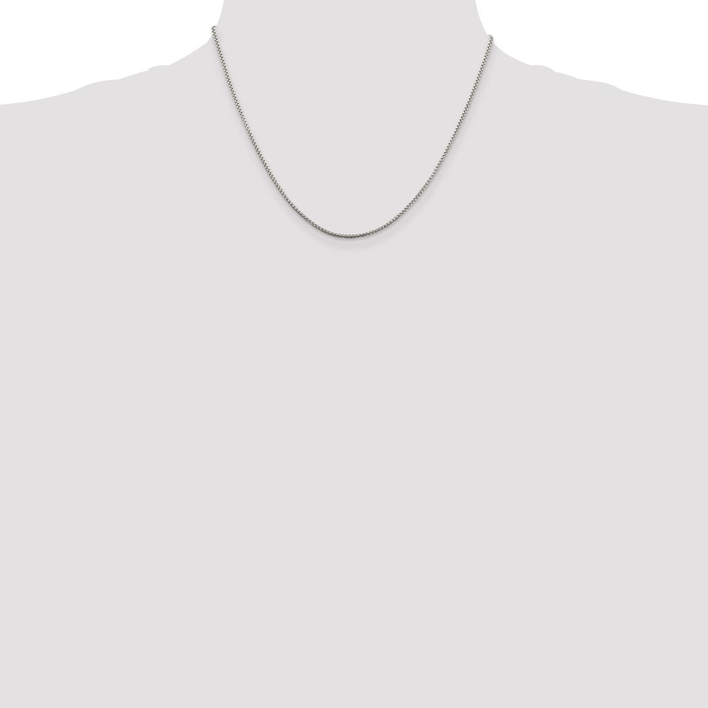 Sterling Silver Rhodium-plated 1.5mm Round Box Chain