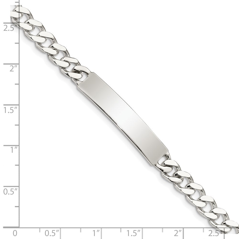 Sterling Silver 8inch Polished Engraveable Curb Link ID Bracelet