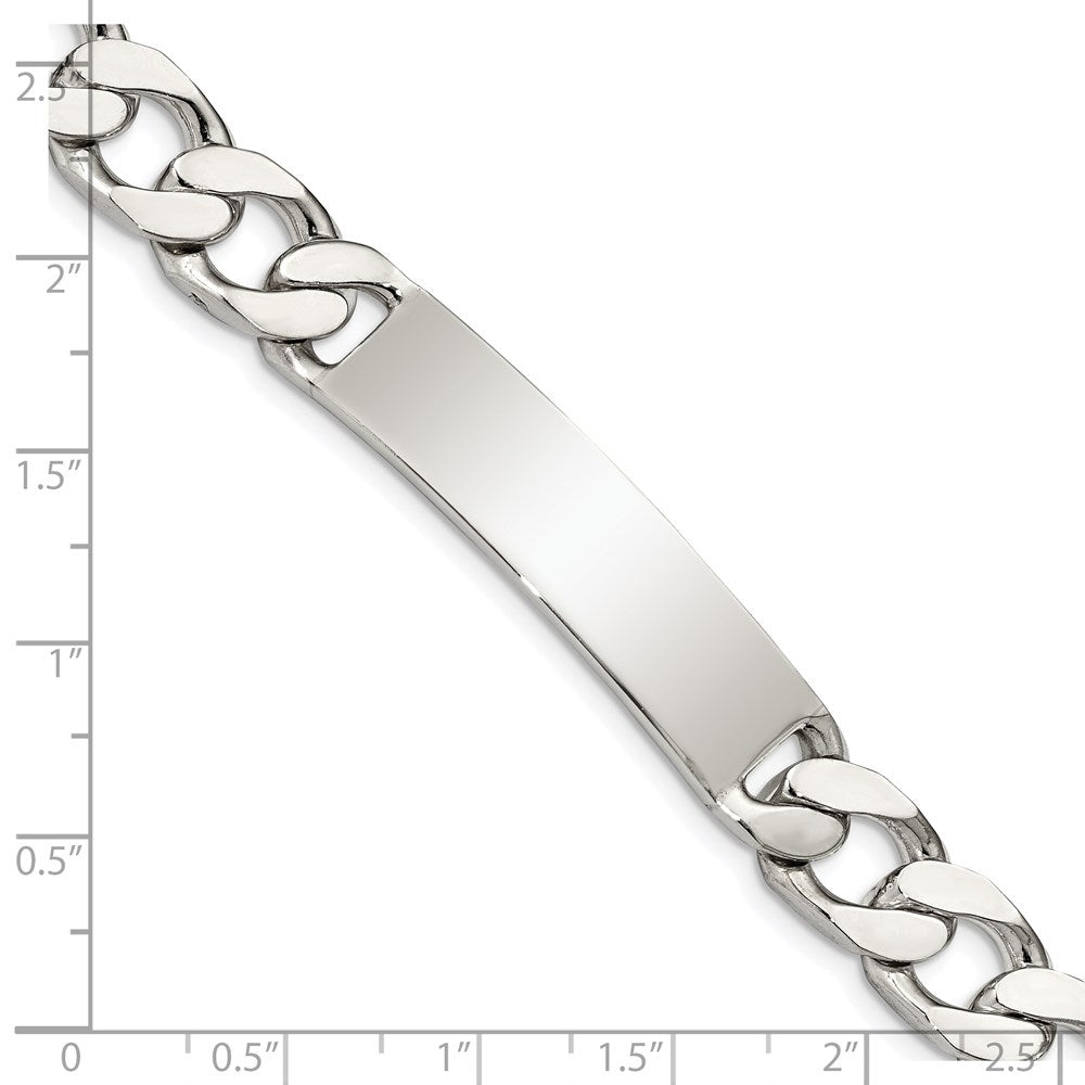 Sterling Silver 8.5inch Polished Engraveable Curb Link ID Bracelet