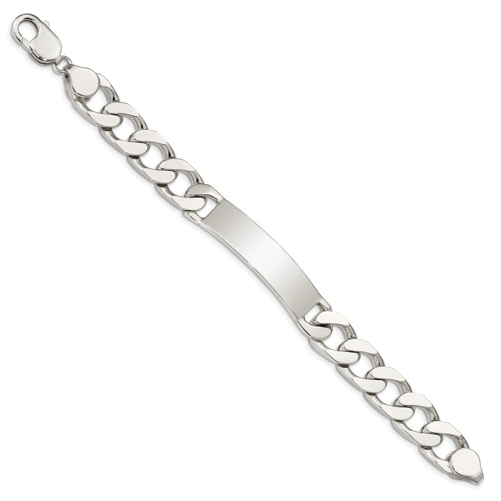 Sterling Silver 8.5inch Polished Engraveable Curb Link ID Bracelet