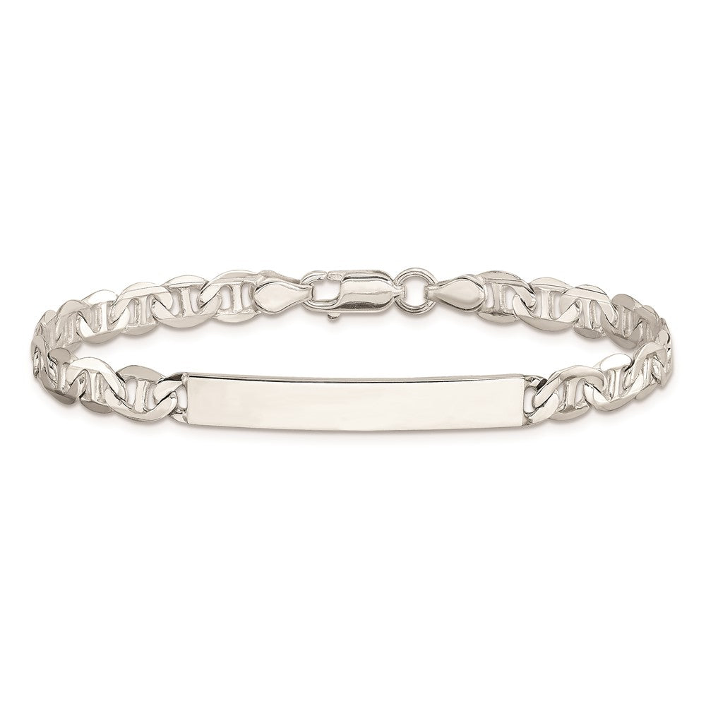 Sterling Silver 8inch Polished Engraveable Anchor Link ID Bracelet