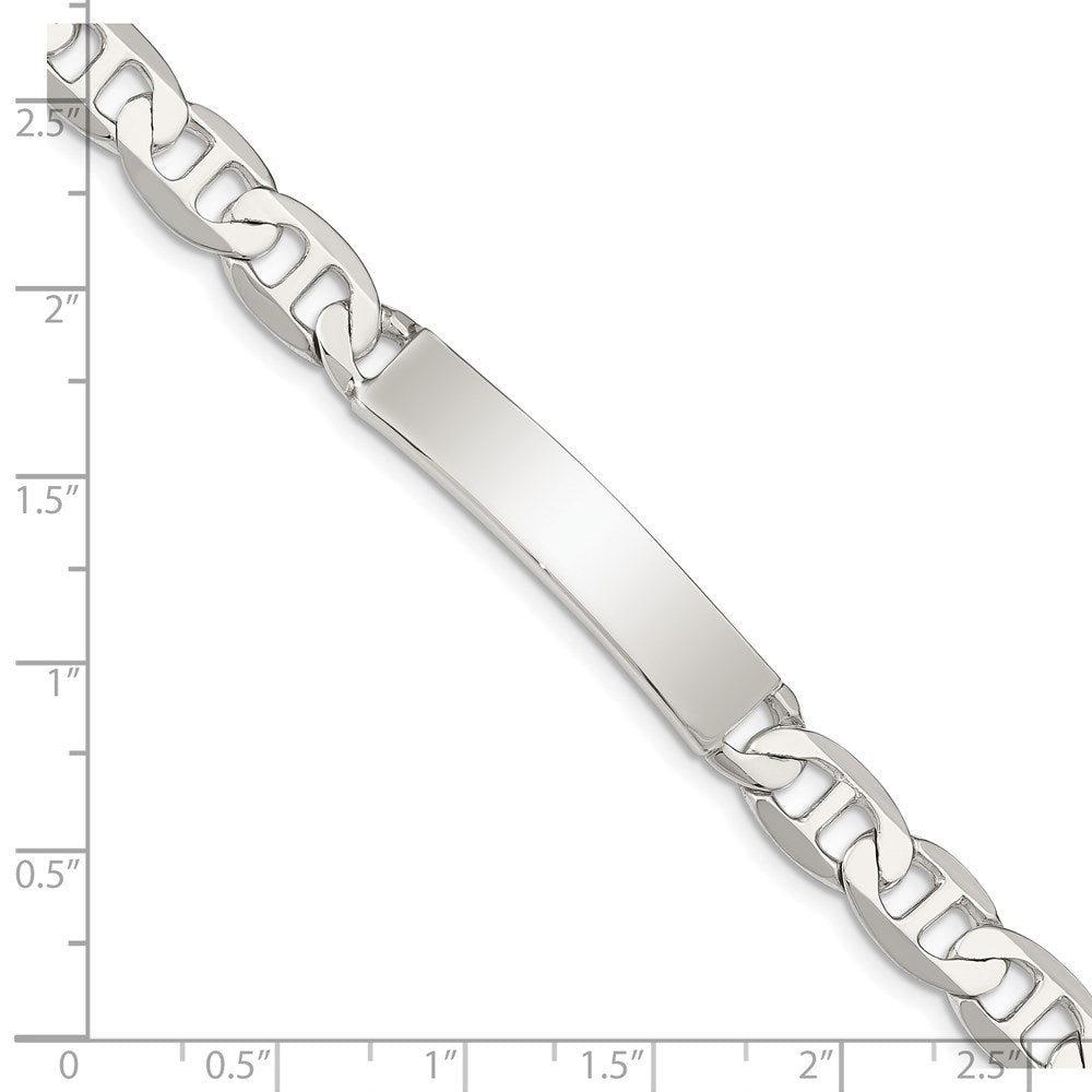 Sterling Silver 8inch Polished Engraveable Anchor Link ID Bracelet