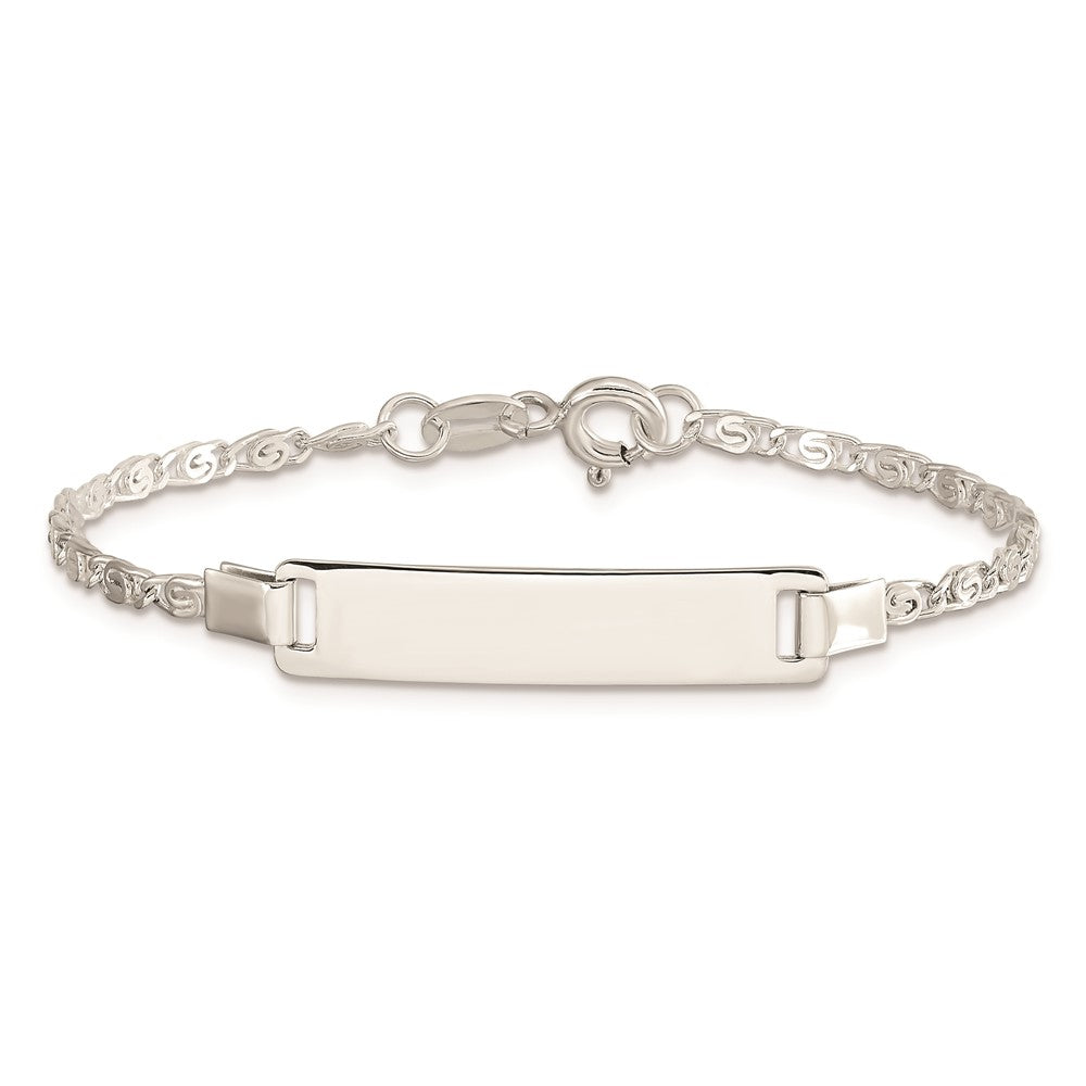 Sterling Silver Polished Engraveable Children's ID Bracelet