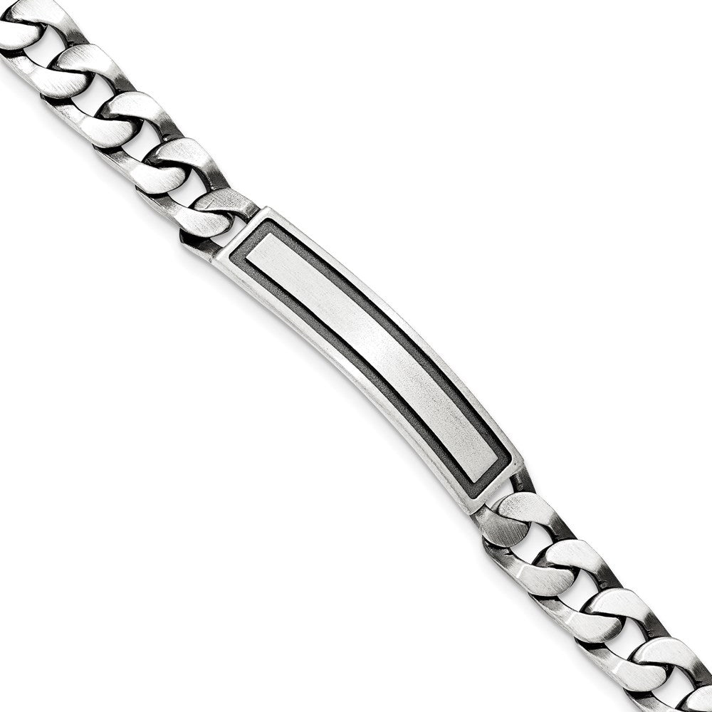 Polished;Engravable;Lobster;Sterling silver;Antiqued