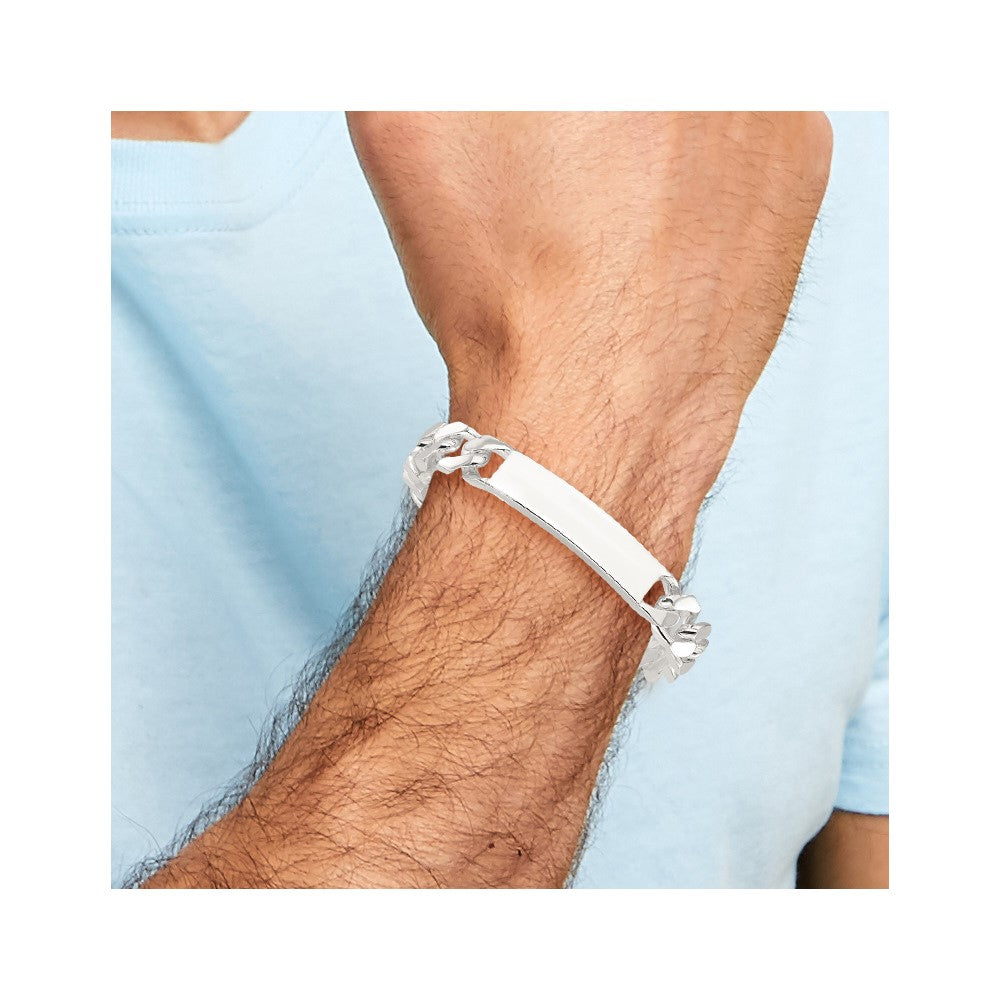 Sterling Silver 8.5in Curb ID Bracelet