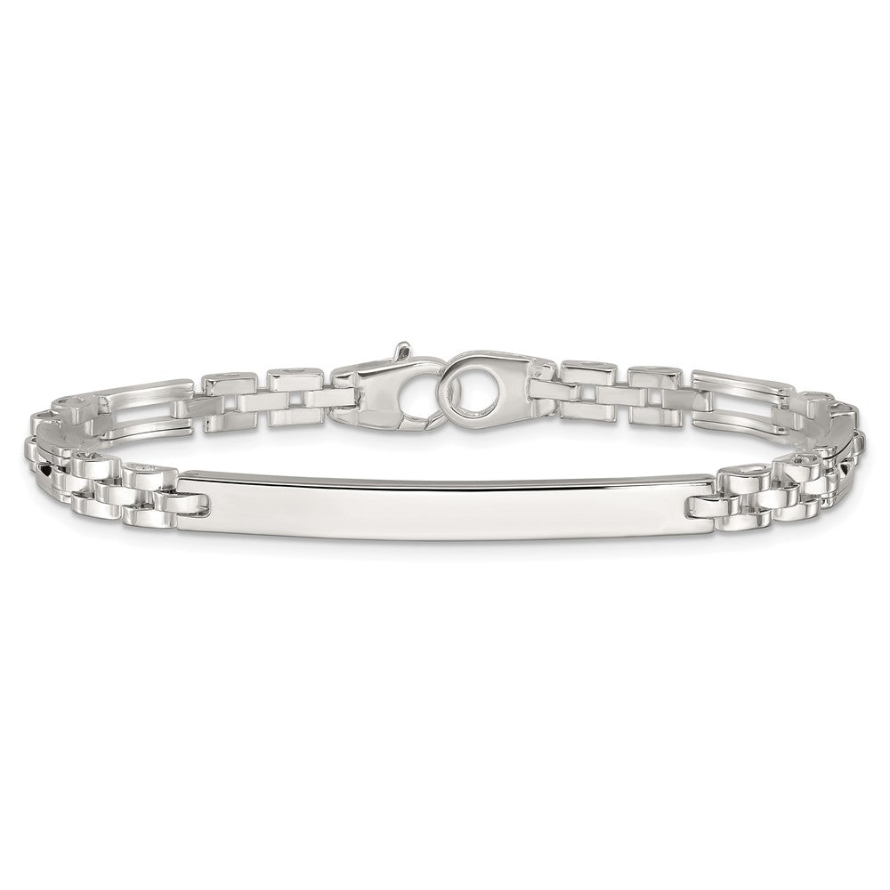 Sterling Silver Polished 4.7mm Fancy Link 7.5 inch ID Bracelet