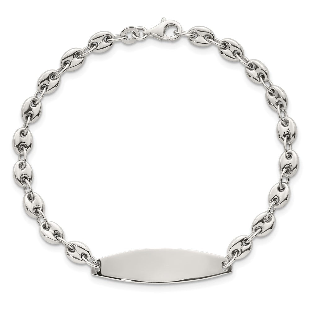 Sterling Silver Polished 5.0mm Mariner/Anchor Link 7.5 Inch ID Bracelet