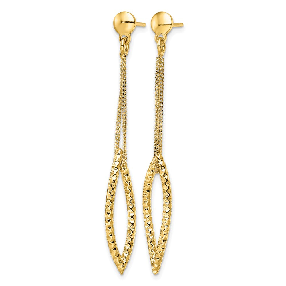 Sterling Silver Gold-plated D/C Post Dangle Earrings